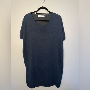 Opening Ceremony Navy Blue Knit front silk back dress